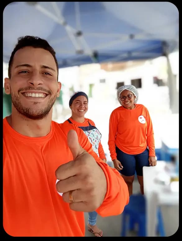 Equipe do projeto Sustentabilidade em atividade comunitária